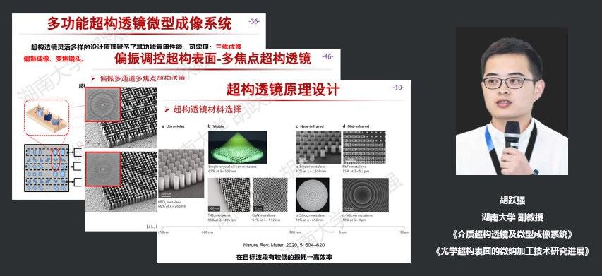 湖南大学副教授胡跃强：介质超构透镜及微型成像系统 & 光学超构表面的微纳加工技术研究进展